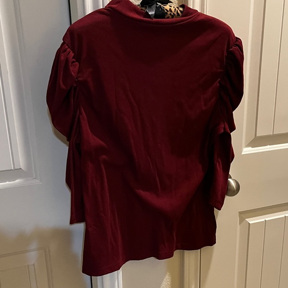 SHEIN Burgundy Long Sleeve Top - Picture 2 of 3